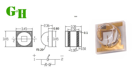 Chipsize 1.6mm X 0.8mm 940nm 3w IR LED Infrared Emitter Suitable for Night Vision Security Systems and Remote Controls